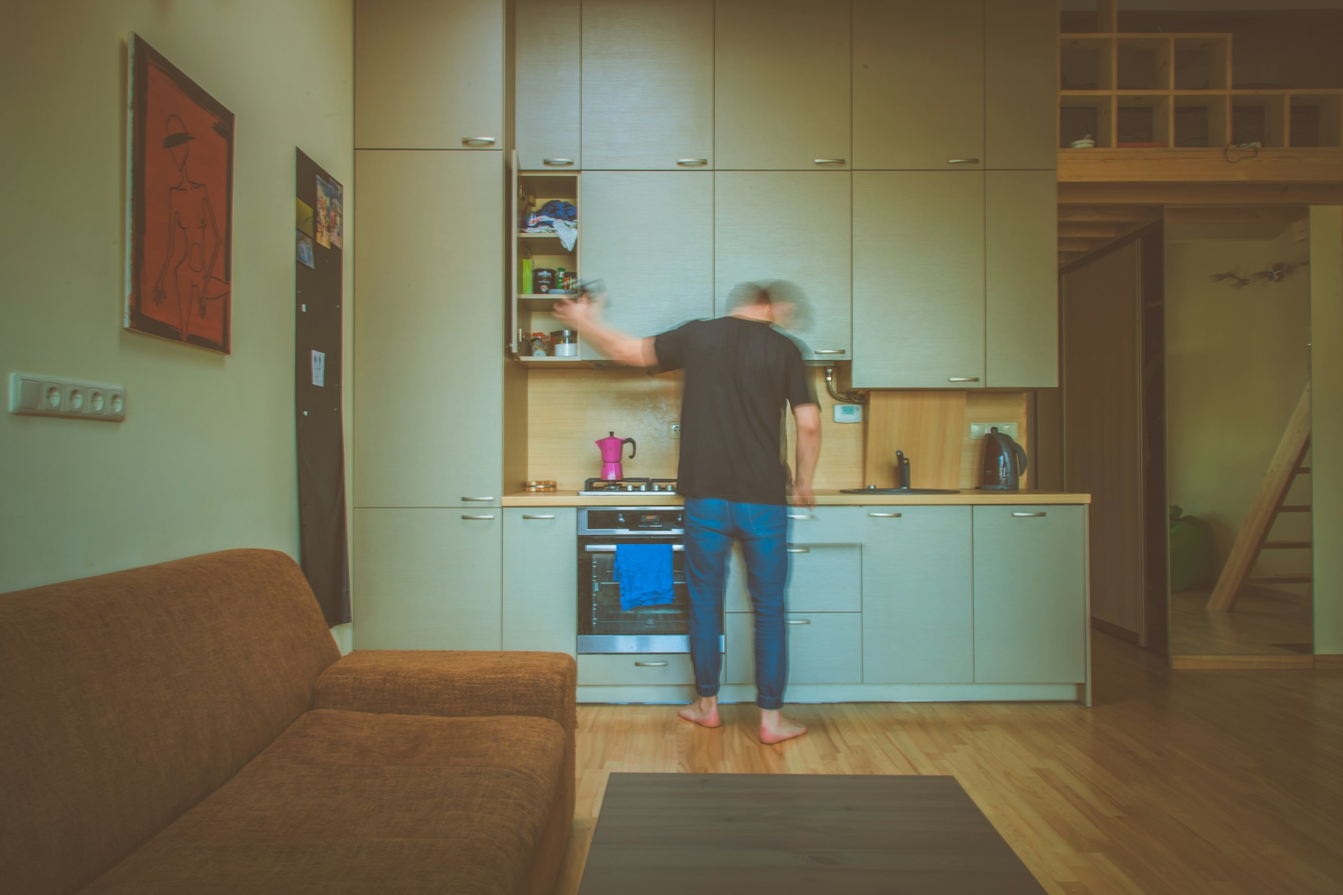 man in kitchen